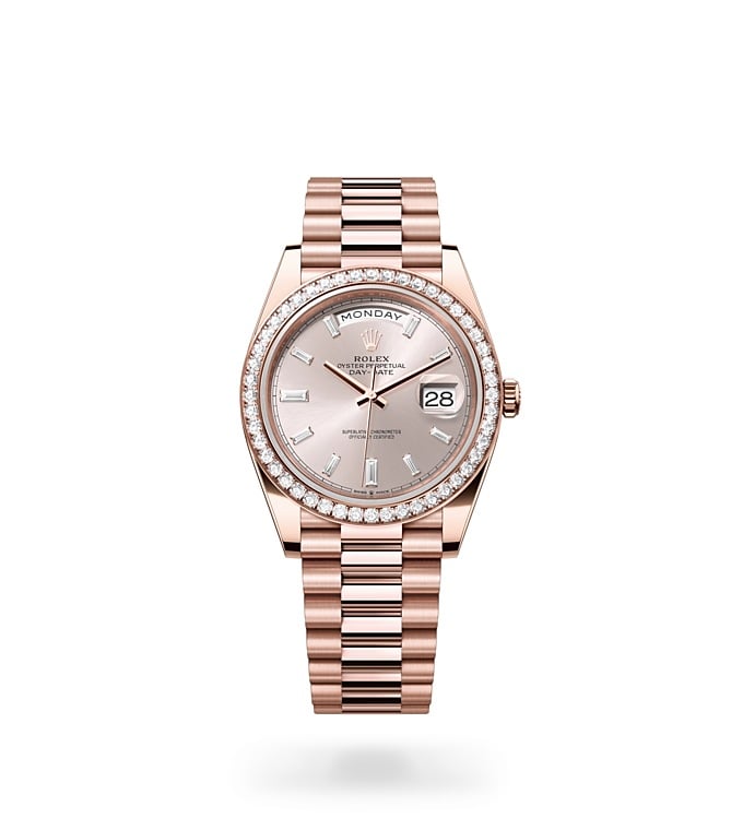 Day‑Date 40 - Oyster, 40 mm, or Everose et diamants