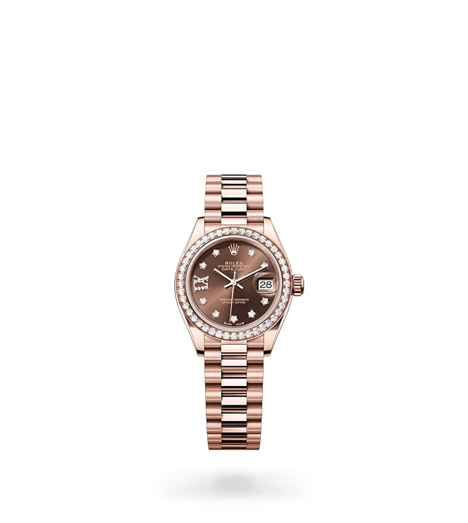 Lady‑Datejust - Oyster, 28 mm, or Everose et diamants