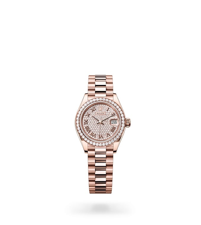 Lady‑Datejust - Oyster, 28 mm, or Everose et diamants