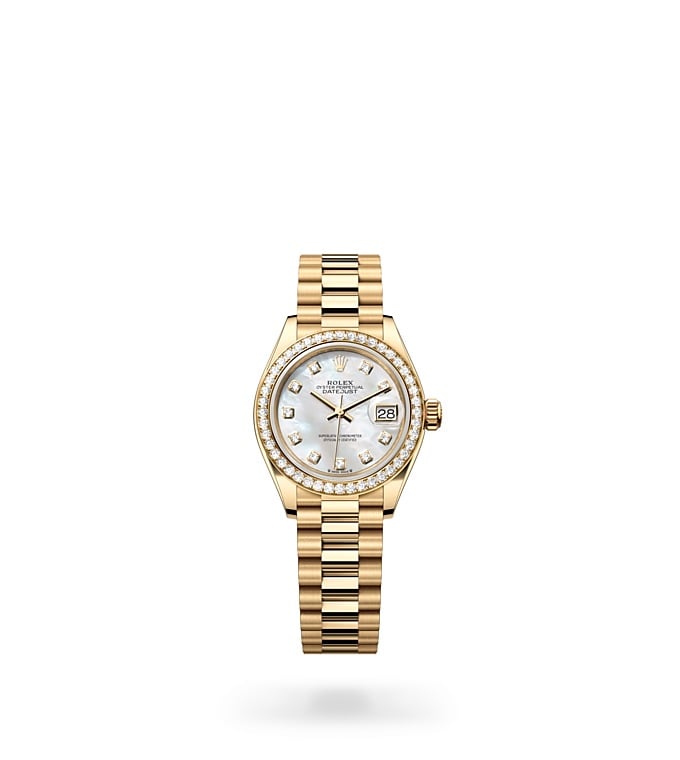 Lady‑Datejust - Oyster, 28 mm, or jaune et diamants